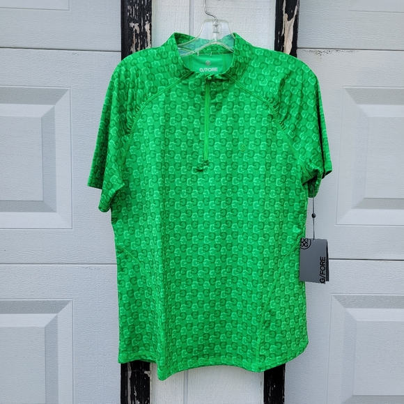 G/FOREWomens Allover G Print Quarter Zip Acid Lime -Size XLarge - Picture 3 of 8